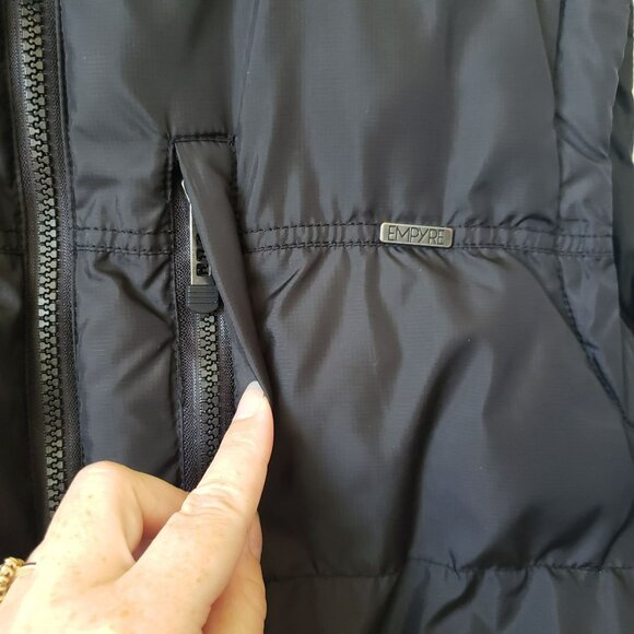 Empyre Mens Black Puffer Vest Full Zip Pockets XL Fall Winter Skater Y2K Zumiez - Picture 2 of 9